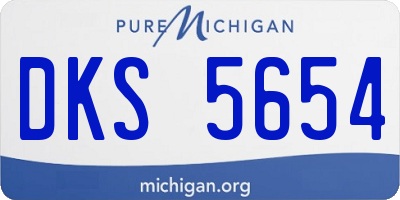 MI license plate DKS5654