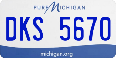 MI license plate DKS5670