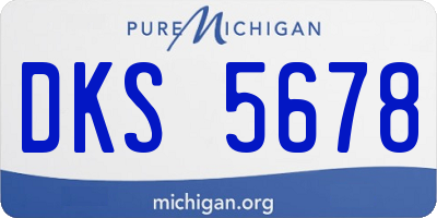 MI license plate DKS5678