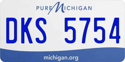 MI license plate DKS5754