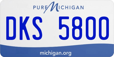 MI license plate DKS5800