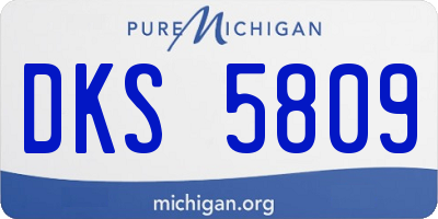 MI license plate DKS5809