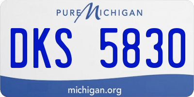 MI license plate DKS5830