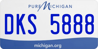 MI license plate DKS5888
