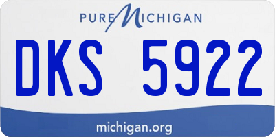 MI license plate DKS5922