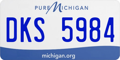 MI license plate DKS5984