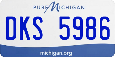 MI license plate DKS5986