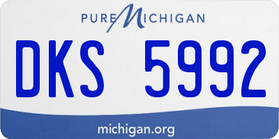 MI license plate DKS5992