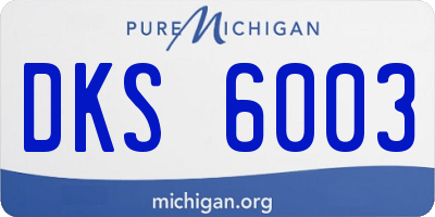 MI license plate DKS6003