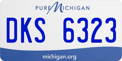 MI license plate DKS6323