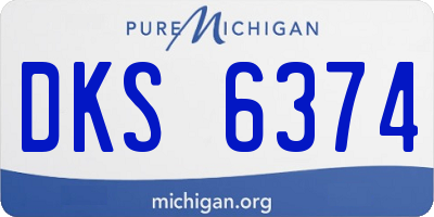 MI license plate DKS6374
