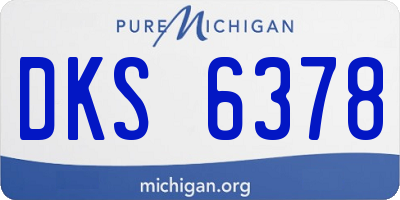 MI license plate DKS6378