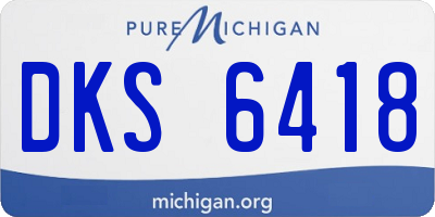 MI license plate DKS6418