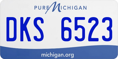 MI license plate DKS6523