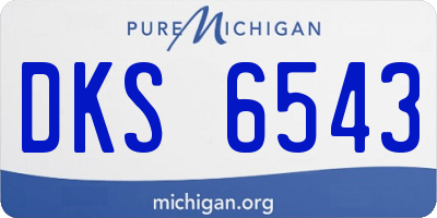 MI license plate DKS6543