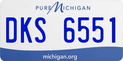 MI license plate DKS6551