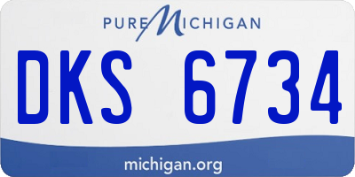 MI license plate DKS6734
