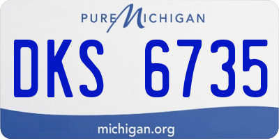 MI license plate DKS6735