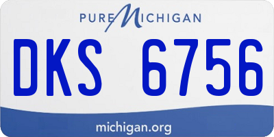 MI license plate DKS6756