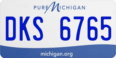 MI license plate DKS6765