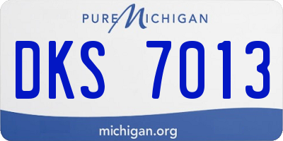MI license plate DKS7013