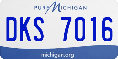 MI license plate DKS7016
