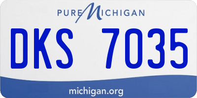 MI license plate DKS7035