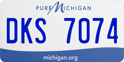 MI license plate DKS7074