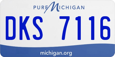 MI license plate DKS7116