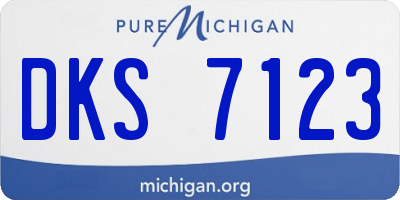 MI license plate DKS7123