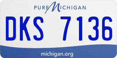 MI license plate DKS7136