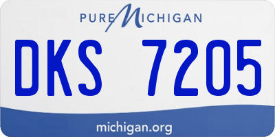 MI license plate DKS7205