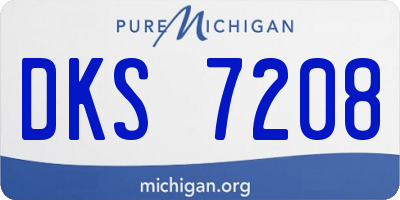 MI license plate DKS7208