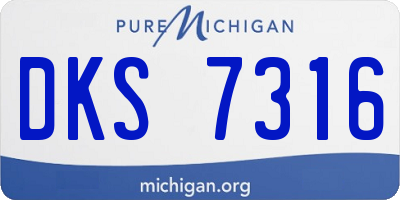 MI license plate DKS7316