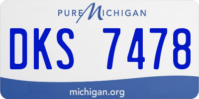 MI license plate DKS7478