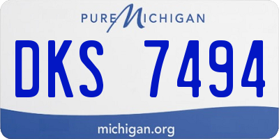 MI license plate DKS7494