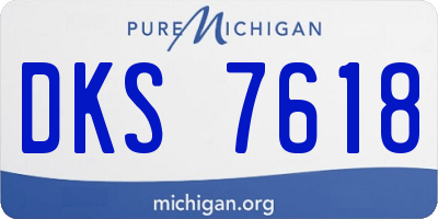 MI license plate DKS7618