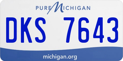 MI license plate DKS7643