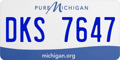 MI license plate DKS7647