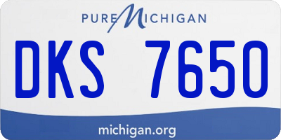 MI license plate DKS7650