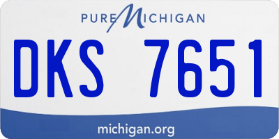 MI license plate DKS7651