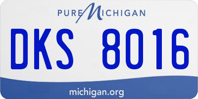 MI license plate DKS8016
