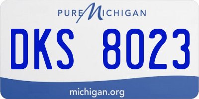 MI license plate DKS8023