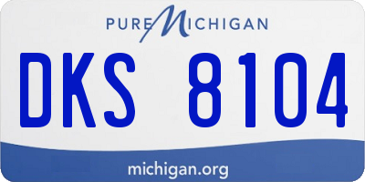 MI license plate DKS8104