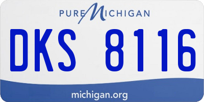 MI license plate DKS8116