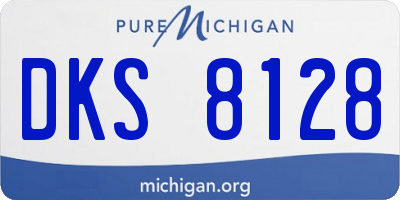 MI license plate DKS8128