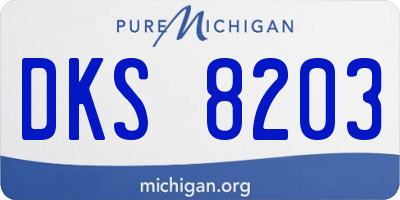 MI license plate DKS8203