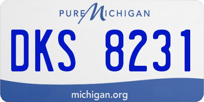 MI license plate DKS8231
