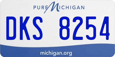 MI license plate DKS8254