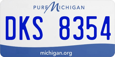MI license plate DKS8354